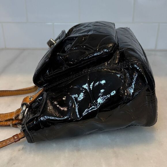 Coach Bag Purse Handbag Leather Leah Signature Embossed Patent Mini Tote Bag - Picture 11 of 16